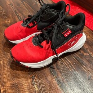 Under Armour Kids Red and Black Athletic Sneakers